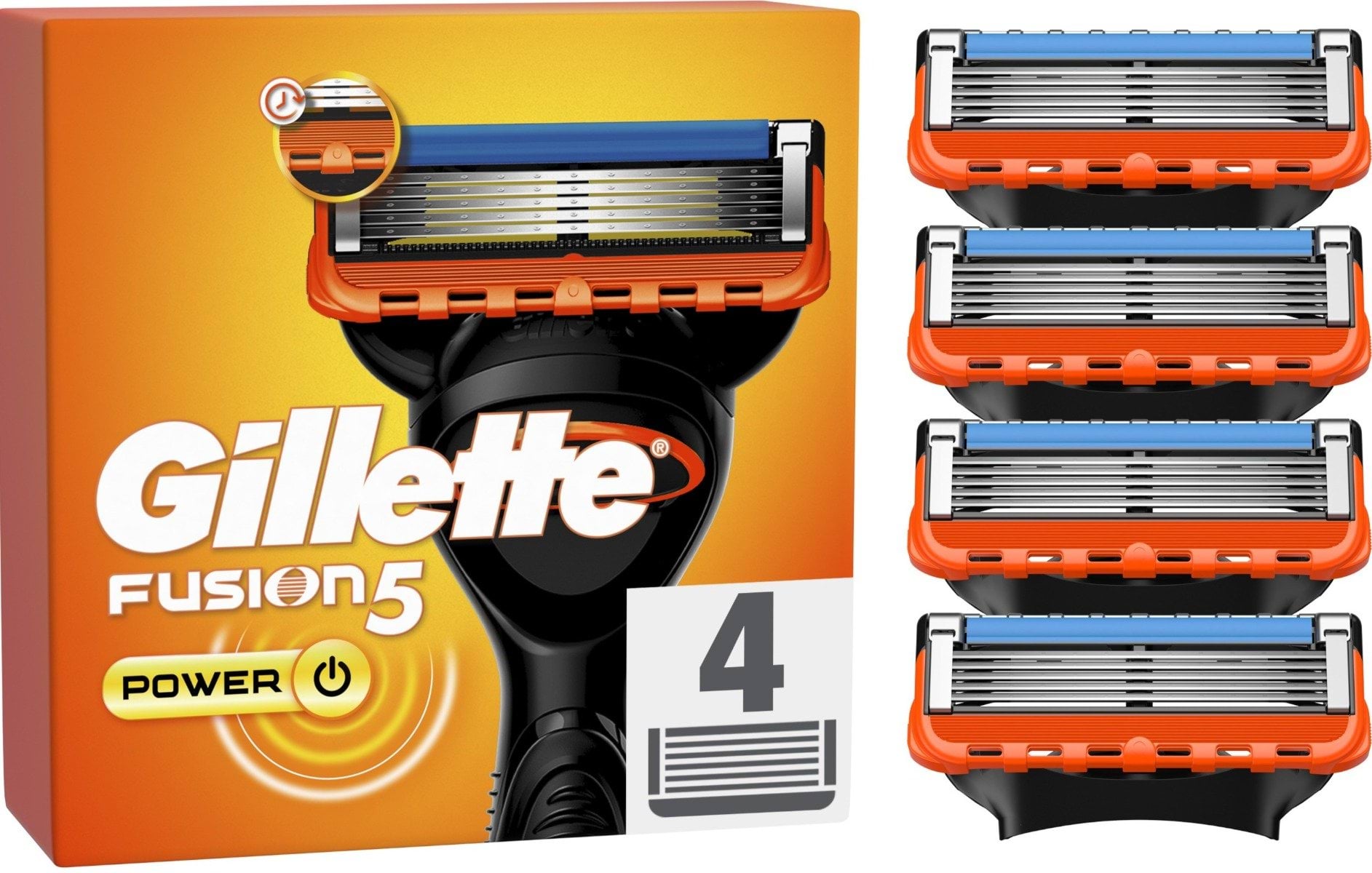 Сменные картриджи для бритья (лезвия) мужские Gillette Fusion 5 Power 4 шт