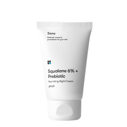 Крем для обличчя нічний Sane Squalane 6% + Prebiotic, 40 мл
