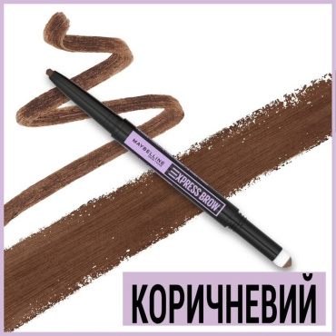 Олівець-тіні для брів Maybelline Brow Satin Duo 05, темно-коричневий фото 4