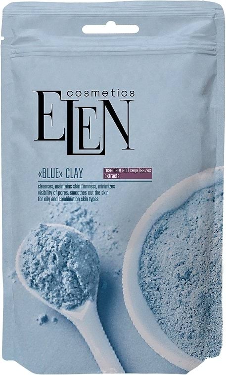 Глина голубая ELEN cosmetics с экстрактом шалфея и розмарина 40 г
