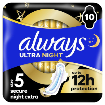 Гигиенические прокладки Always Ultra Secure Night Extra Размер 5 10 шт