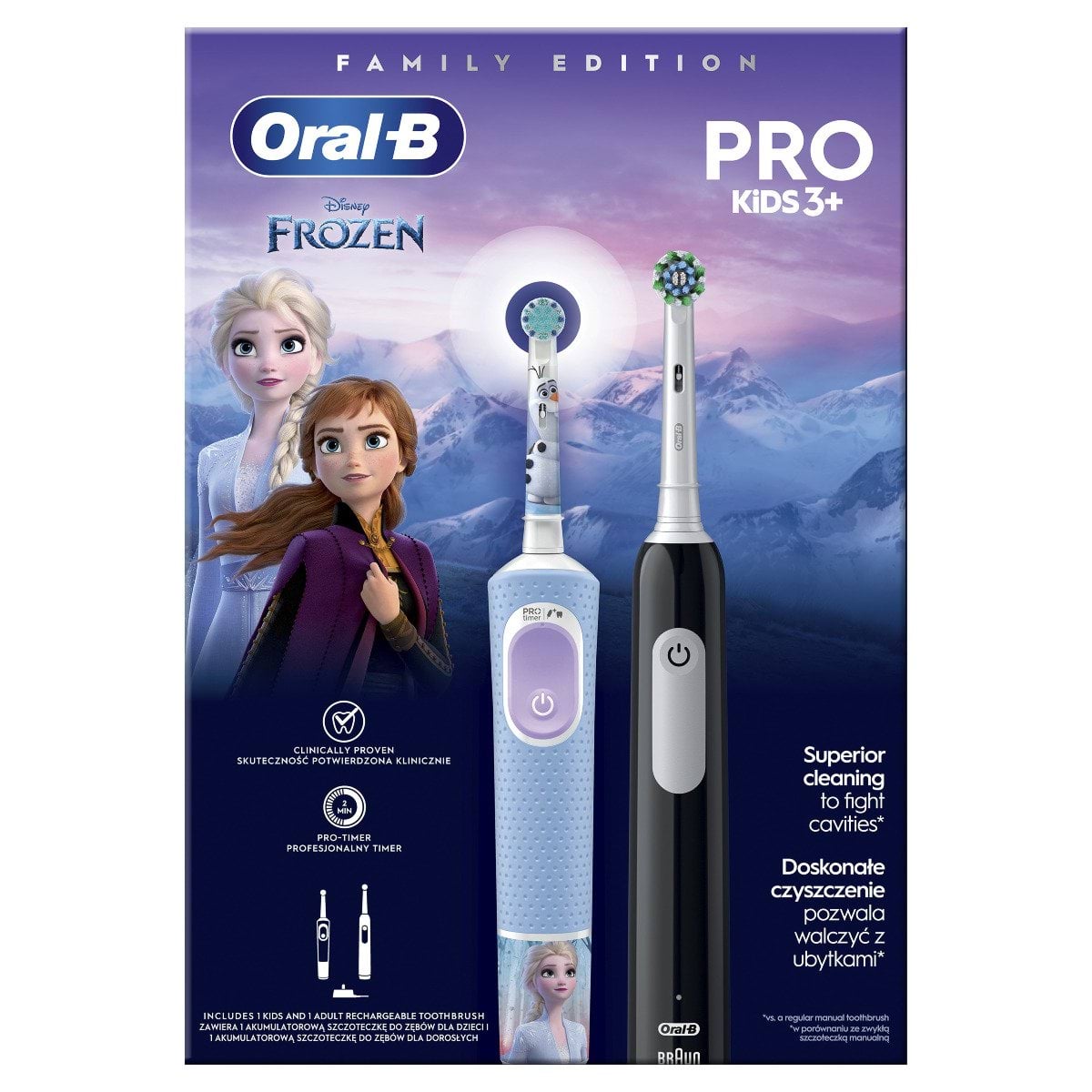 Набор электрических зубных щеток Oral-B Pro Series 1 + Oral-B Pro Kids «Ледяное сердце»