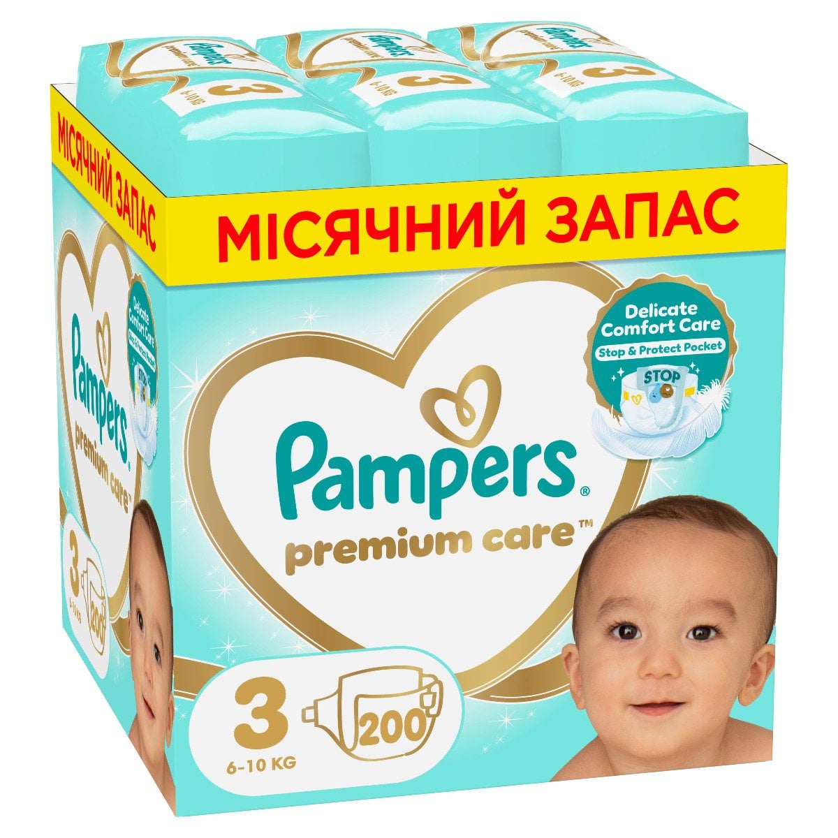 Підгузки Pampers Premium Care Розмір 3 (6-10 кг), 200 шт