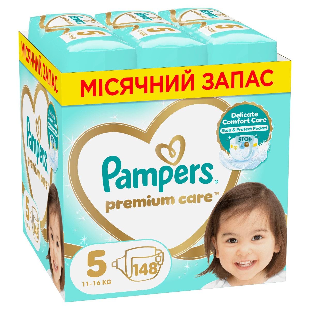 Підгузки Pampers Premium Care Розмір 5 (11-16 кг), 148 шт