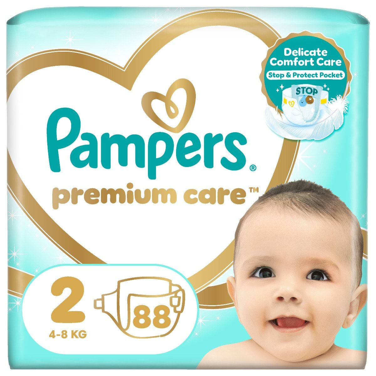 Підгузки Pampers Premium Care Розмір 2 (4-8 кг), 88 шт
