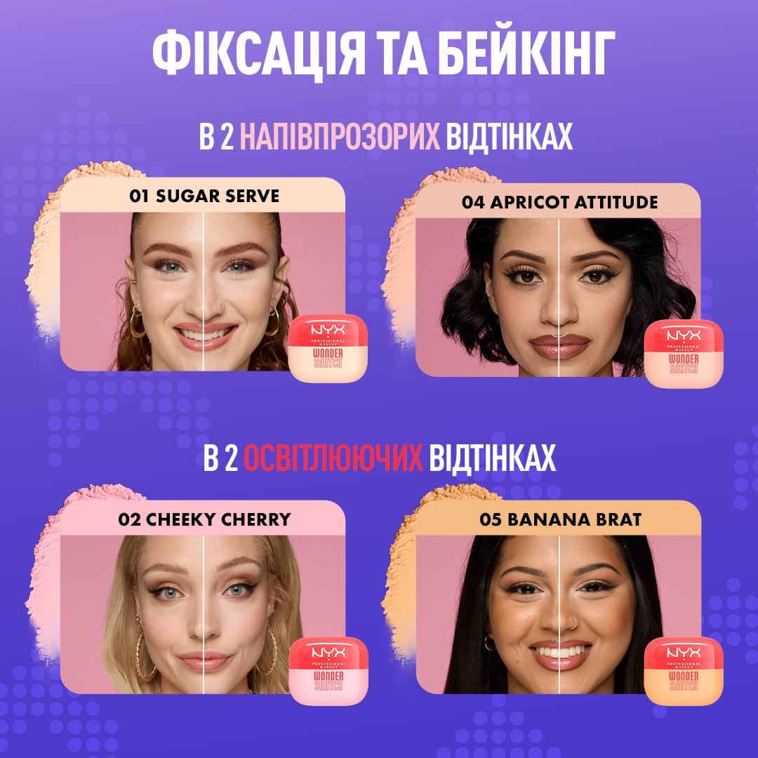 Пудра NYX Professional Makeup Wonder Snatch Lifting Setting Powder рассыпчатая оттенок 02 Cheeky Cherry 6 г фото 1
