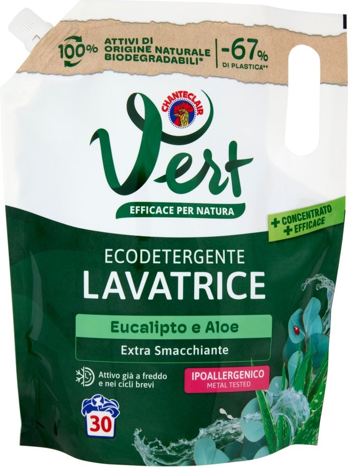 Гель для прання ChanteClair Vert Евкаліпт та алое запаска 30 циклів прання 1.2 л