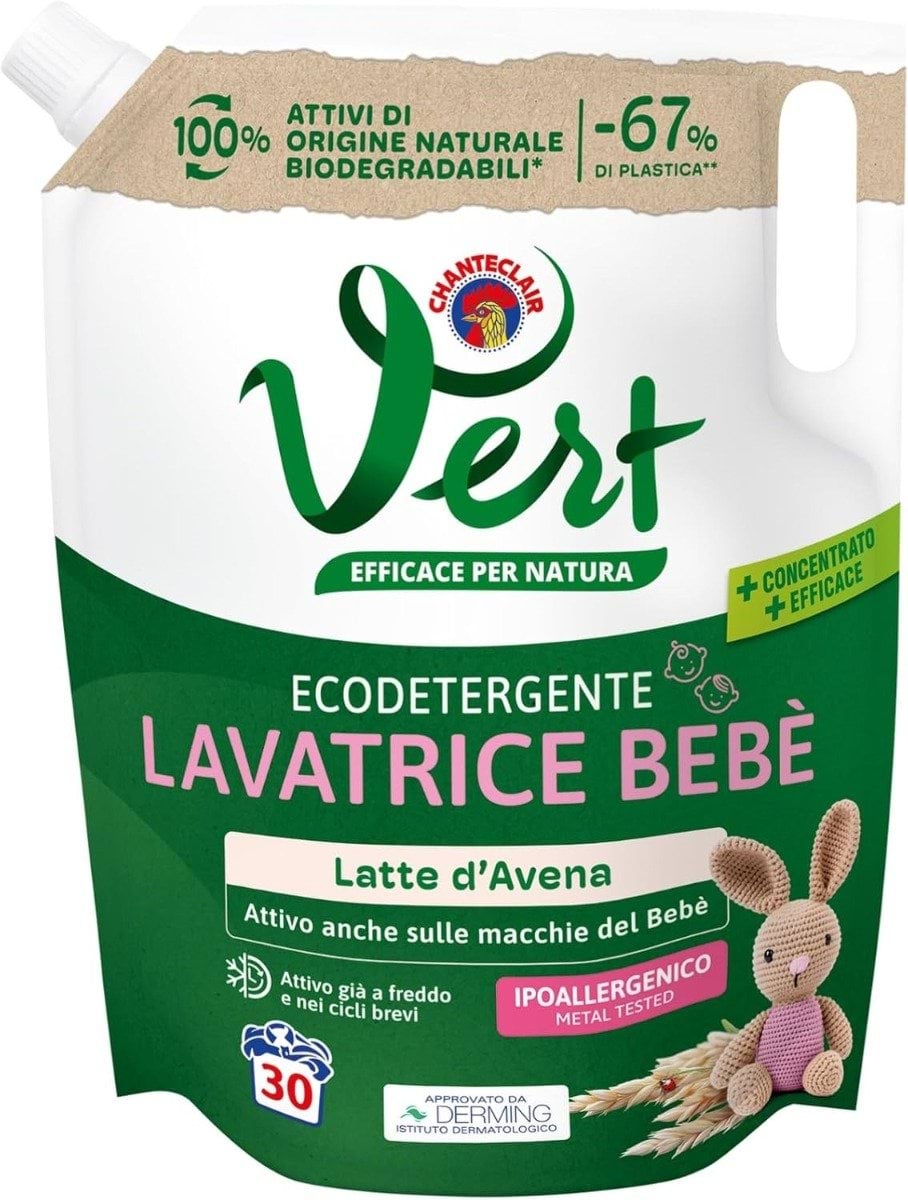 Средство для стирки детской одежды ChanteClair Vert с овсяным молоком 1.2 л