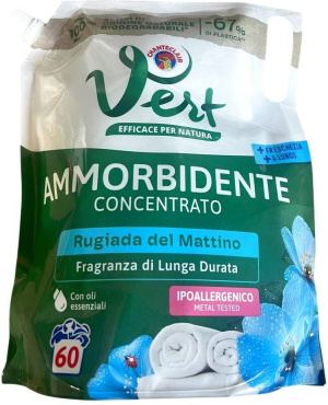 Кондиционер-ополаскиватель ChanteClair Vert Эвкалипт и алоэ 60 циклов стирки запаска 1.2 л