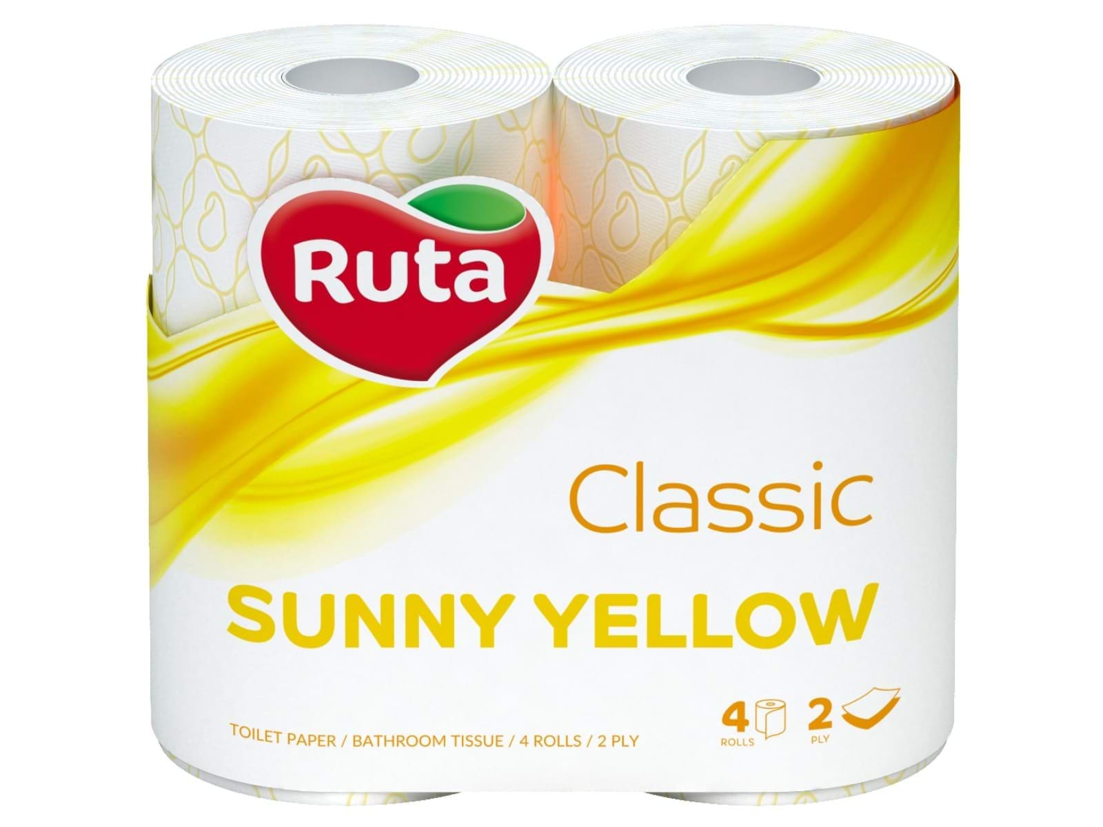 Папір туалетний Ruta Classic 2-шаровий жовтий, 4 шт