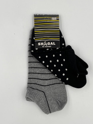 Shagal шкарпетки жіночі вкорочений паголенок р 23-25, смужки та горох, набір 2шт