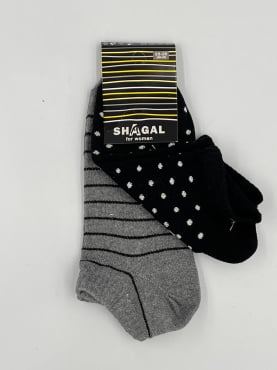 Shagal шкарпетки жіночі вкорочений паголенок р 23-25, смужки та горох, набір 2шт