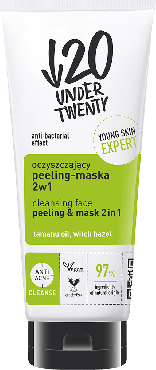 Пілінг-маска Under Twenty 2в1 для обличчя з антибактеріальним ефектом, 100 мл