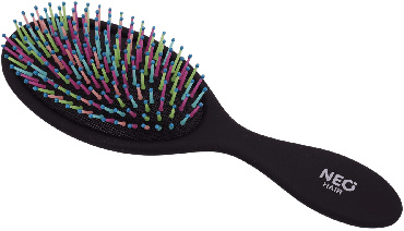 Щетка массажная NEO hair овальная с разноцветной щетиной