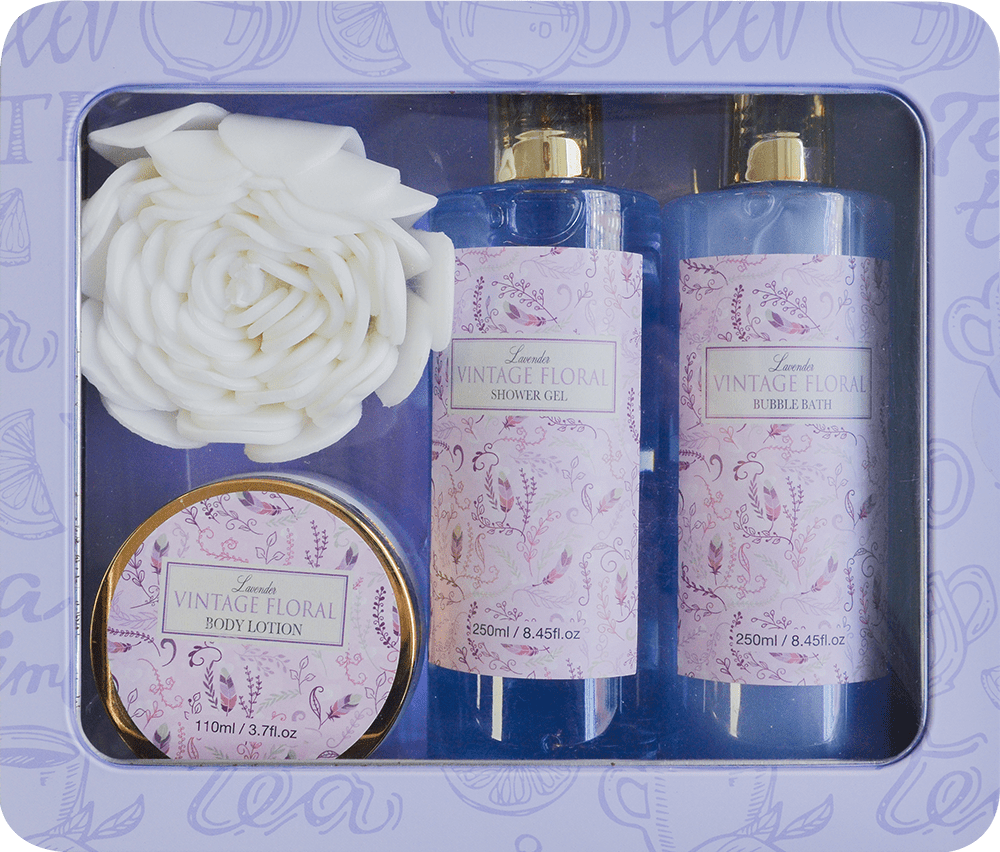 Набор подарочный для ванны Vintage floral 4 компонента (гель