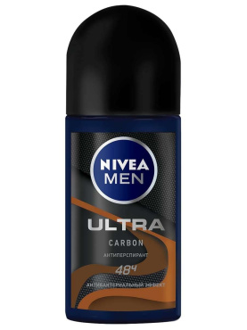 Дезодорант Nivea Men 50 мл ULTRA Carbon шариковый антиперспирант антибактериальный эффект