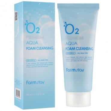 Пінка для вмивання киснева FarmStay O2 Premium Aqua Cleansing Foam, 100 мл
