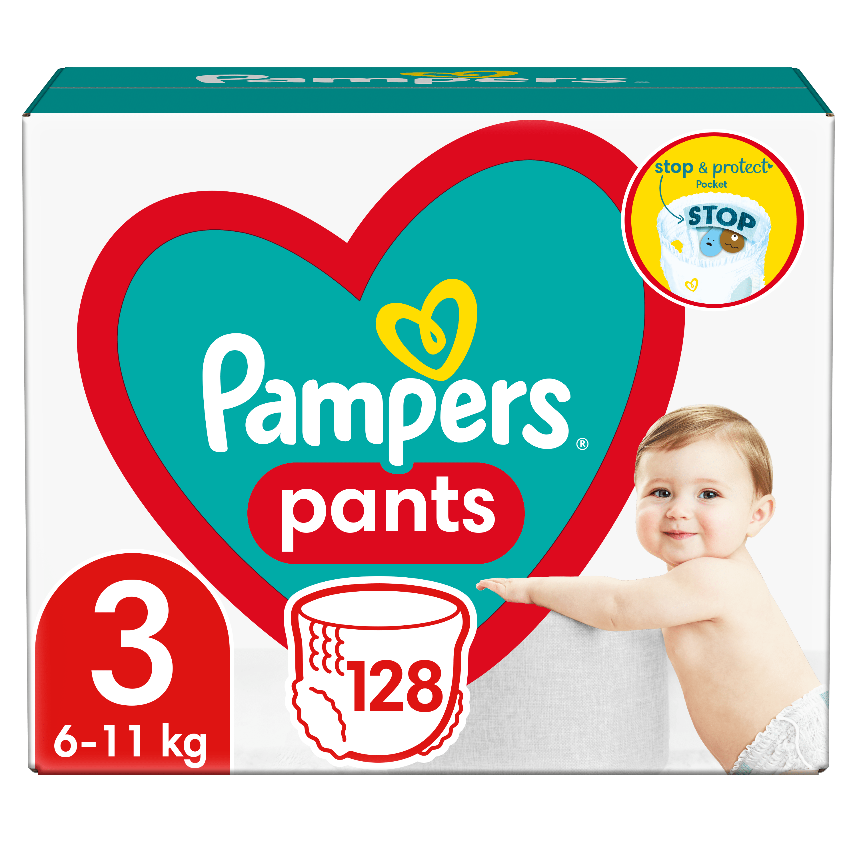 Подгузники-трусики Pampers Active Baby Pants Размер 3 (6-11 кг) 128 шт
