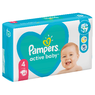 Pampers Active Baby підгузки Розмір 4 (9-14 кг) 49 шт, фото 2