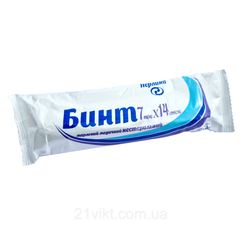 Бинт марлевий Екобинт медичний нестерильний 7м*14см, 1 шт