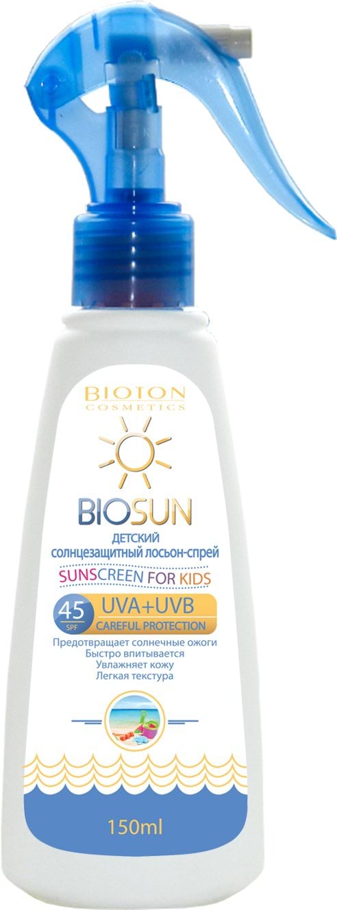 Biosun лосьйон-спрей дитячий сонцезахисний SPF 45 150 мл — фото 1