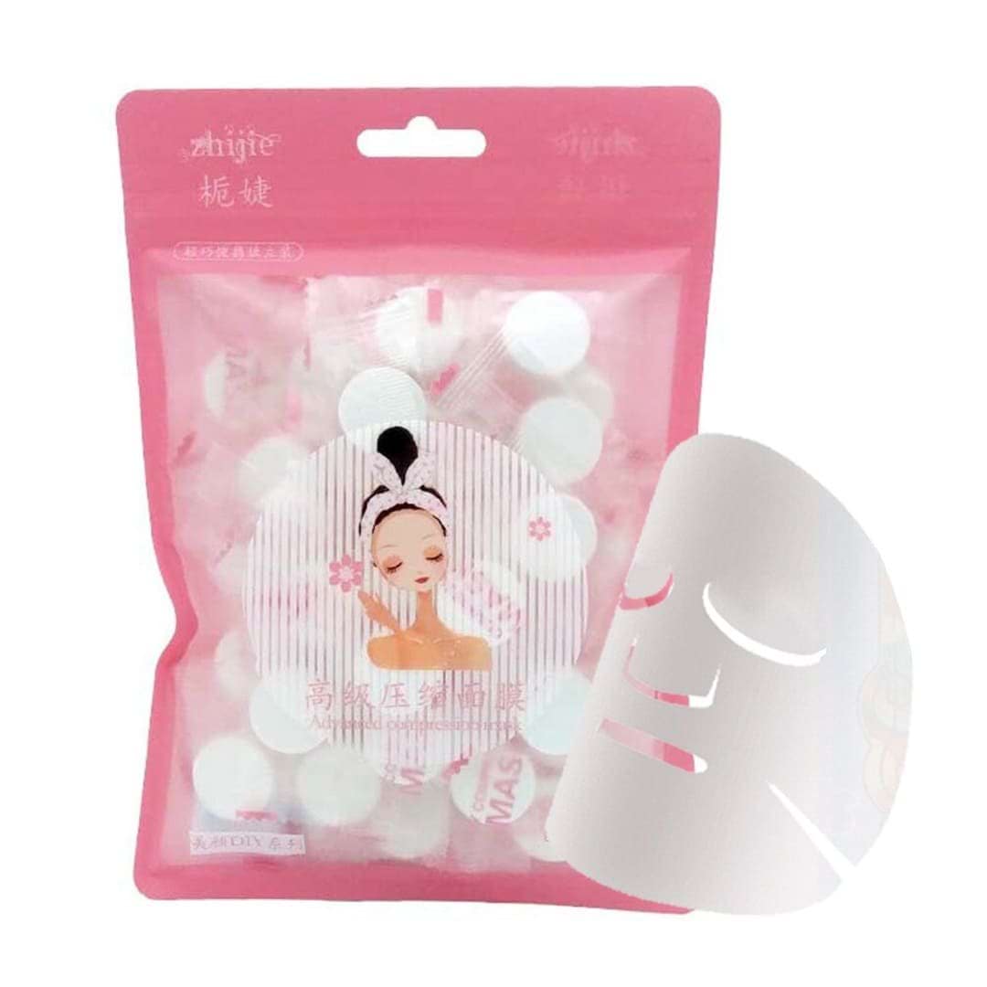 Пресовані тканинні сухі маски-таблетки для обличчя, 50 шт