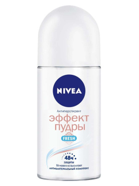 Дезодорант Nivea 50 мл Ефект Пудри Fresh кульковий антиперспірант з антибактеріальним комплексом