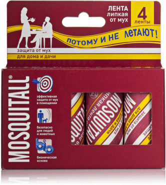 Стрічка липка Mosquitall Захист від мух 4 шт.
