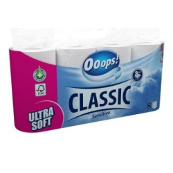 Ooops туалетная бумага Classic Sensitive 3 слоя, 8шт