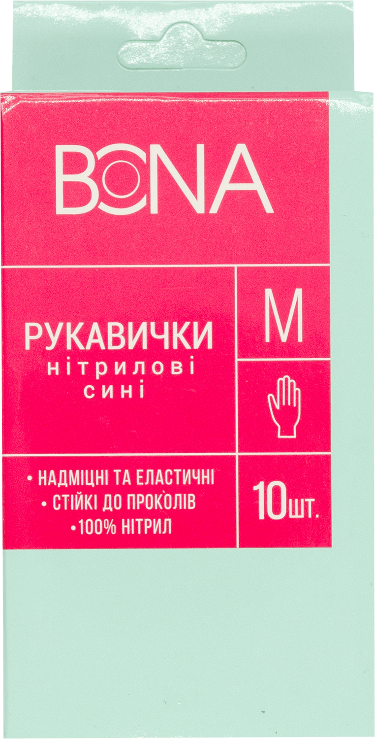 Рукавички нітрилові Bona розмір М, 10шт