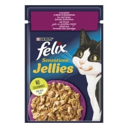 Корм для котів Felix Sensations з качкою в желе зі шпинатом, 85 г