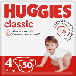 Huggies подгузники Classic-4 7-18 кг, 50 шт