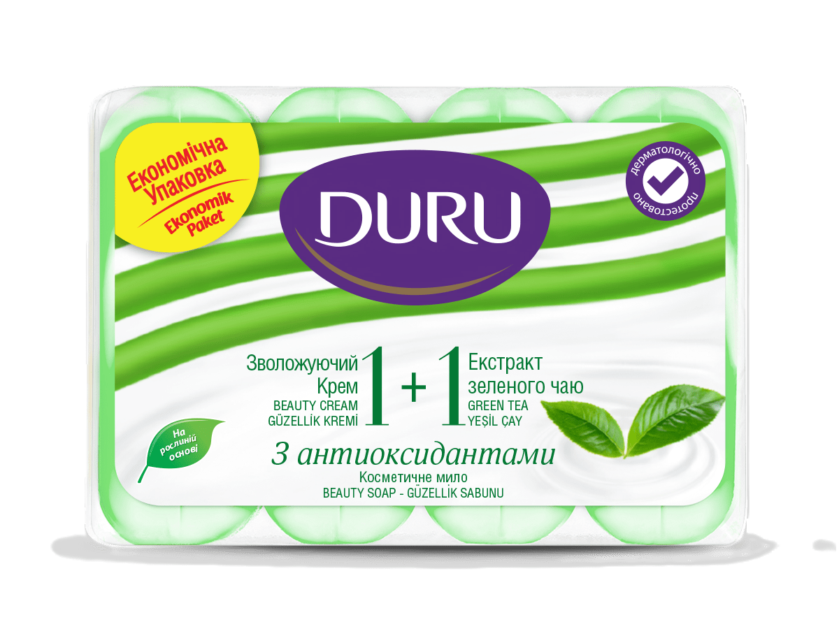 Крем-мило Duru Soft Sensations Зелений чай, 4*80 г