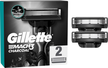 Змінні картриджі для гоління (лезо) чоловічі Gillette Mach3 Charcoal 3 леза, 2 шт