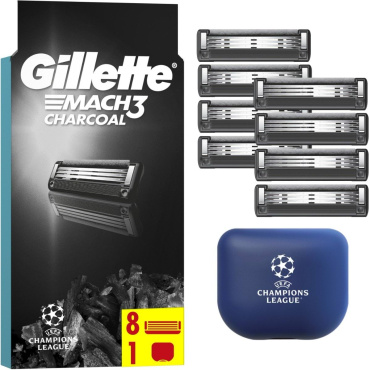 Змінні картриджі для гоління (лезо) чоловічі Gillette Mach3 Charcoal 3 леза, 8 шт