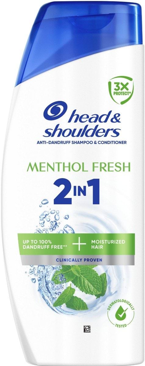 Шампунь проти лупи Head & Shoulders свіжа м'ята 2-в-1, 625 мл