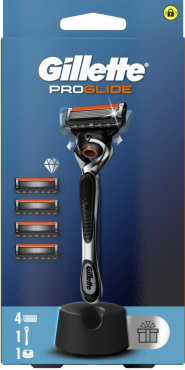 Станок для бритья мужской (бритва) Gillette Fusion ProGlide с 4 сменными картриджами + подставка, 5 лезвий фото 1