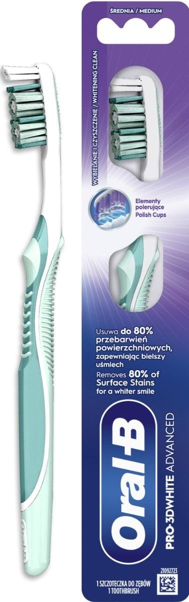 Зубная щетка Oral-B Pro 3D White Advanced Отбеливание средней жесткости 1 шт.