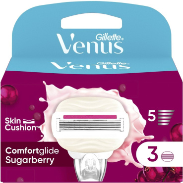 Картридж жіночий Gillette Venus ComfortGlide Sugarberry, 3 шт., 5 лез фото 1