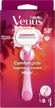 Станок для бритья женский Venus Comfortglide Miami Sugarberry с 1 сменным картриджем фото 1