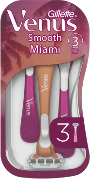 Одноразові станки для гоління жіночі Venus Smooth Miami, 3 шт