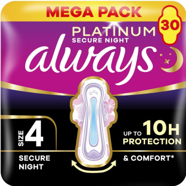 Гігієнічні прокладки Always Platinum Secure Night (Розмір 4) 30 шт