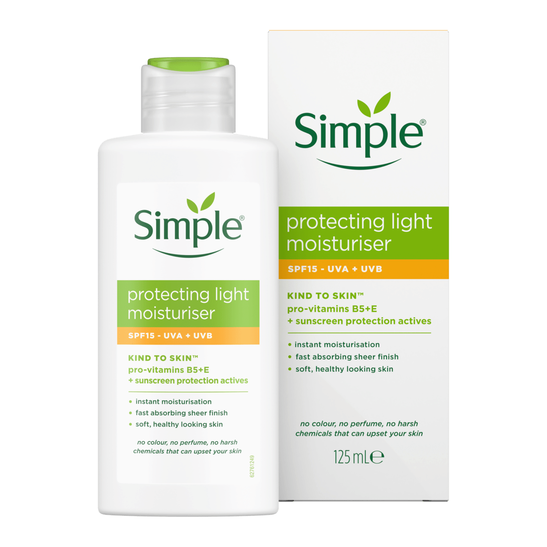 Крем для лица Simple увлажняющий и защитный Light SPF15 Kind to Skin, 125 мл