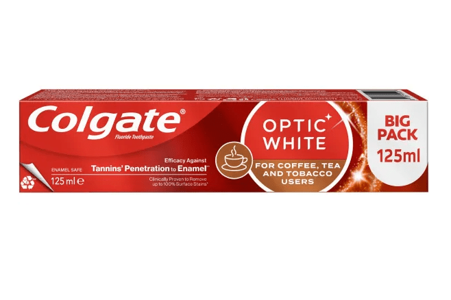 Зубная паста Colgate Optic White Чай, Кофе,Табак, 125 мл