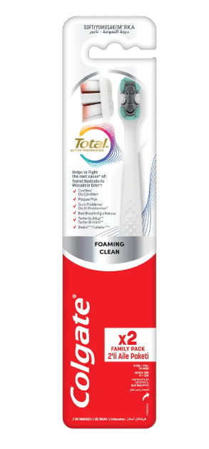 Зубная щетка Colgate Total Активная защита, Пенное Очищение 1+1