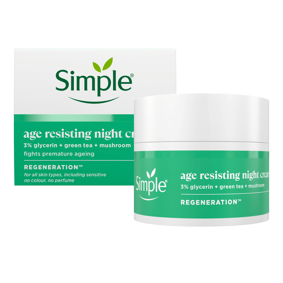Крем для лица Simple Восстанавливающий ночной Regeneration против возрастных изменений, 50 мл