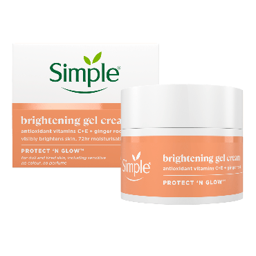 Крем-гель для лица Simple для сияния кожи 72 часа увлажнения Protect&Glow, 50 мл