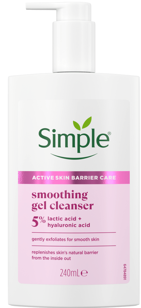 Крем для вмивання Simple Active Skin Barrier Care Розгладжуючий з молочною, гіалуроновою кислотами 240 мл