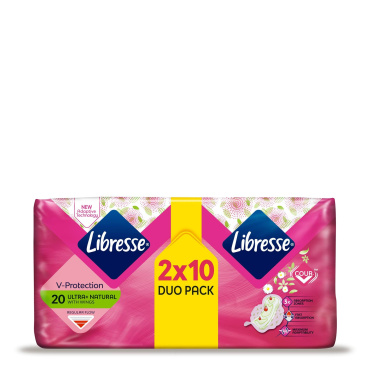Libresse гігієнічні прокладки Ultra Natural з алоє та ромашкою 20 шт фото 1