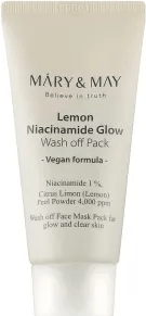 Глиняна маска Mary & May Lemon Niacinamide Glow Wash off Pack для сяйва шкіри 30 г